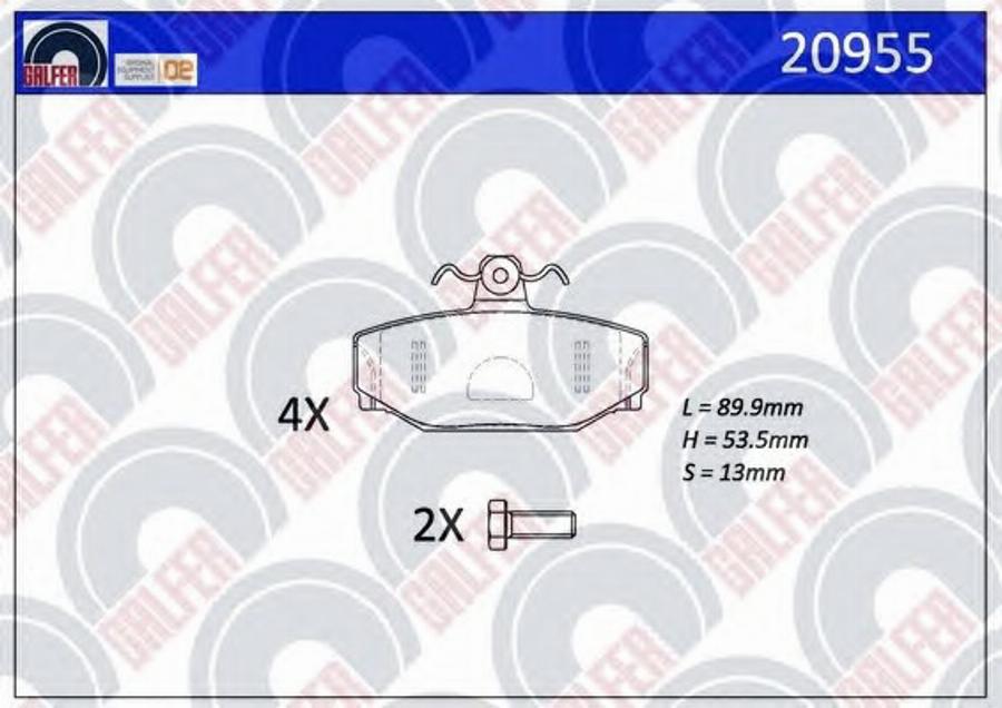 Galfer 20955 - Гальмівні колодки, дискові гальма autocars.com.ua