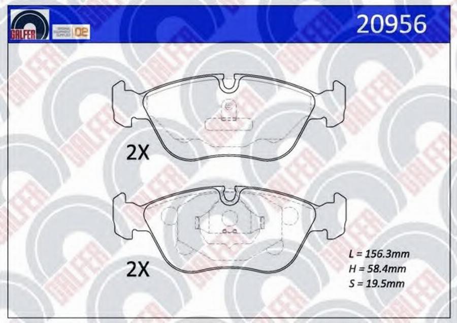 Galfer 20956 - Тормозные колодки, дисковые, комплект autodnr.net