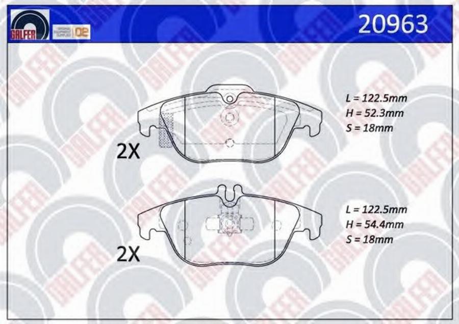 Galfer 20963 - Гальмівні колодки, дискові гальма autocars.com.ua