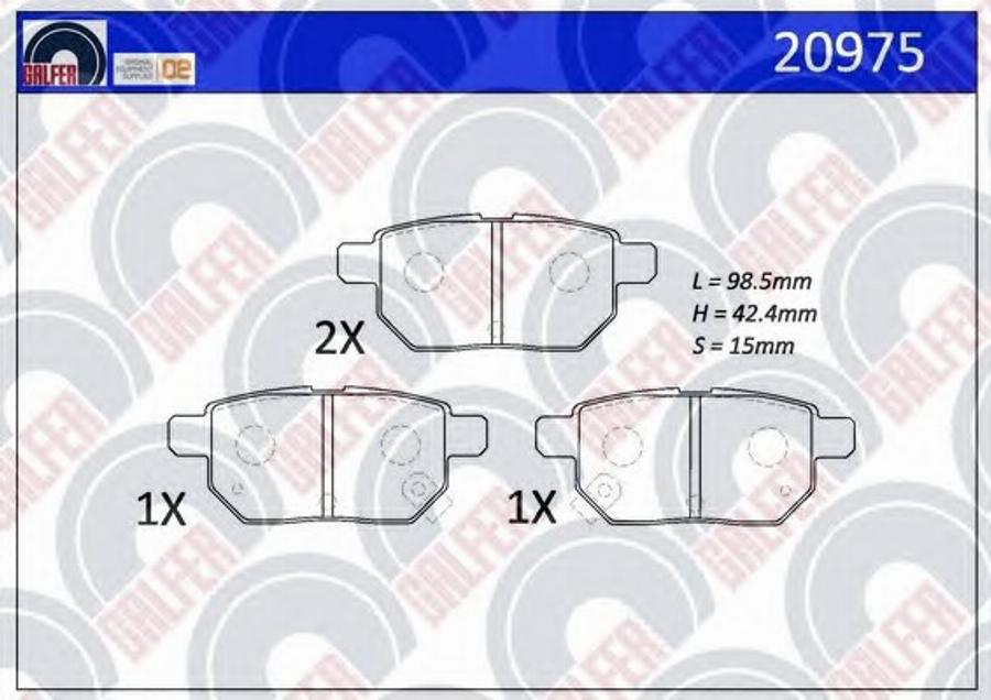 Galfer 20975 - Тормозные колодки, дисковые, комплект autodnr.net