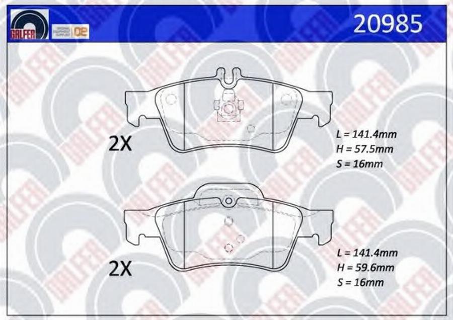 Galfer 20985 - Гальмівні колодки, дискові гальма autocars.com.ua