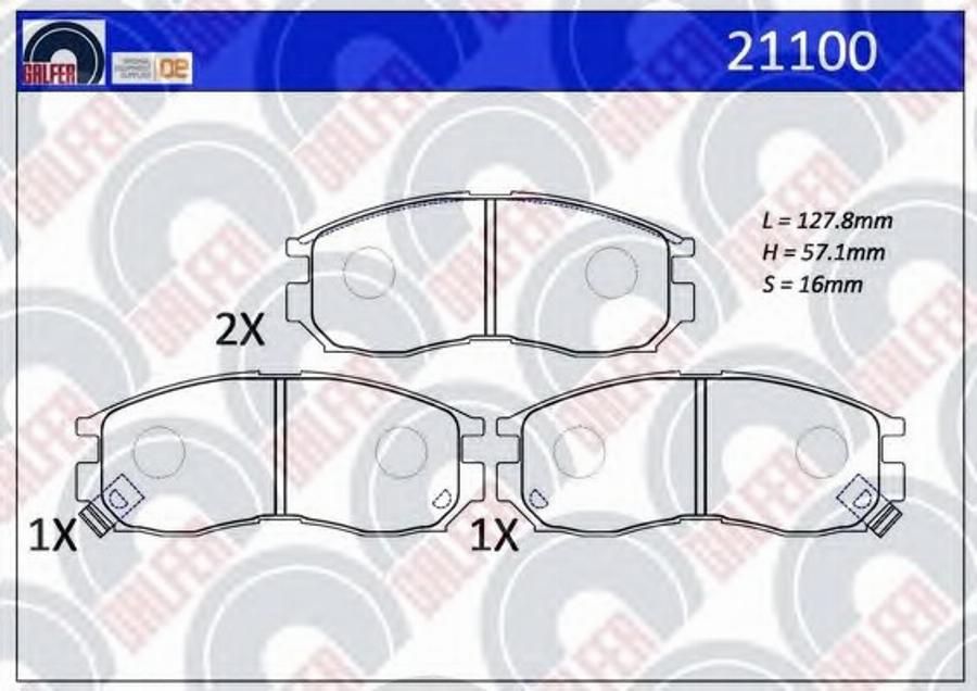 Galfer 21100 - Тормозные колодки, дисковые, комплект autodnr.net