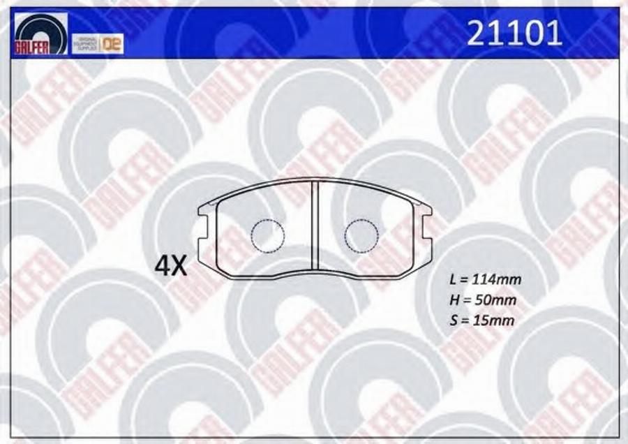 Galfer 21101 - Гальмівні колодки, дискові гальма autocars.com.ua