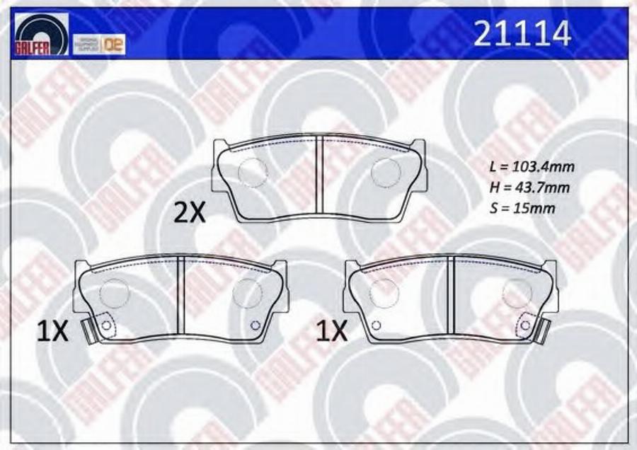 Galfer 21114 - Тормозные колодки, дисковые, комплект avtokuzovplus.com.ua