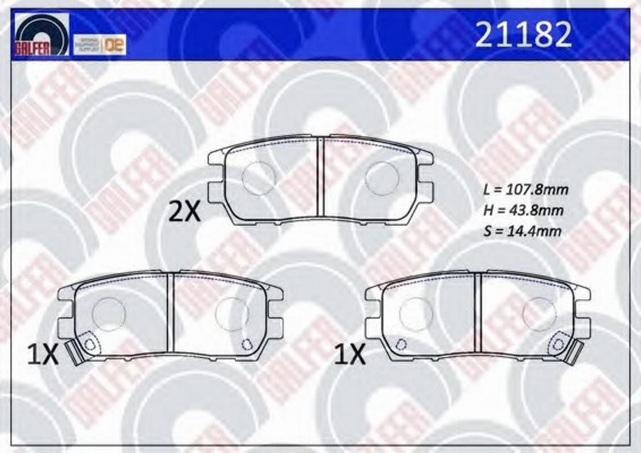 Galfer 21182 - Гальмівні колодки, дискові гальма autocars.com.ua