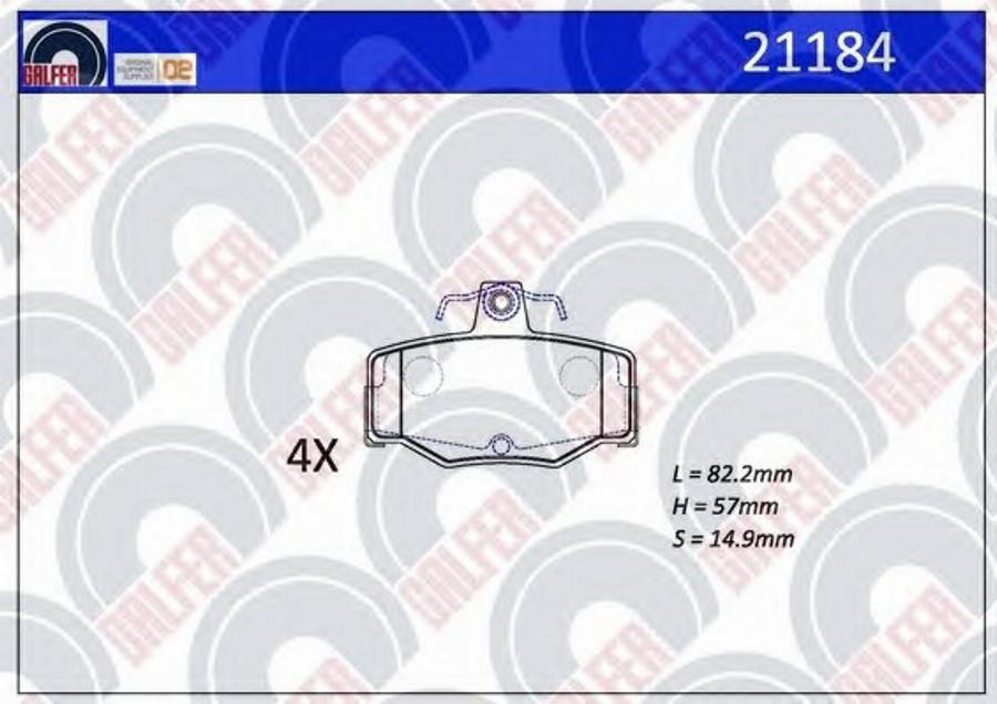 Galfer 21184 - Тормозные колодки, дисковые, комплект avtokuzovplus.com.ua