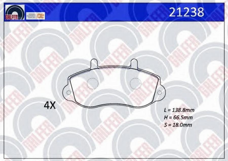 Galfer 21238 - Гальмівні колодки, дискові гальма autocars.com.ua