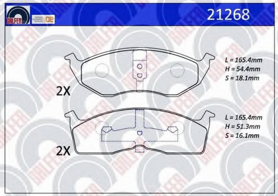 Galfer 21268 - Тормозные колодки, дисковые, комплект avtokuzovplus.com.ua