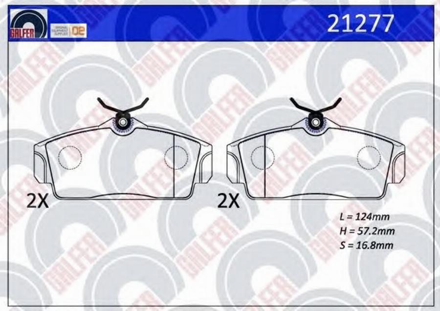 Galfer 21277 - Гальмівні колодки, дискові гальма autocars.com.ua