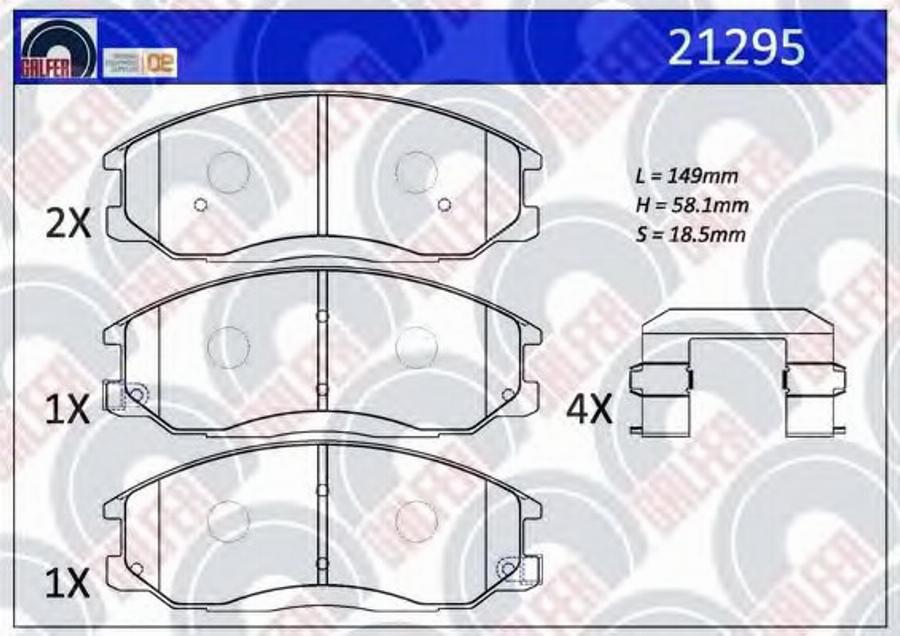 Galfer 21295 - Тормозные колодки, дисковые, комплект avtokuzovplus.com.ua