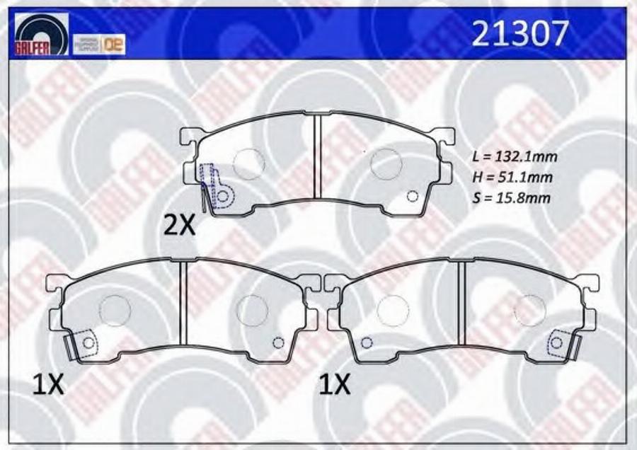 Galfer 21307 - Гальмівні колодки, дискові гальма autocars.com.ua