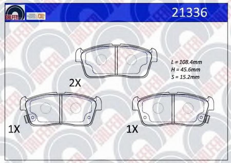 Galfer 21336 - Тормозные колодки, дисковые, комплект avtokuzovplus.com.ua