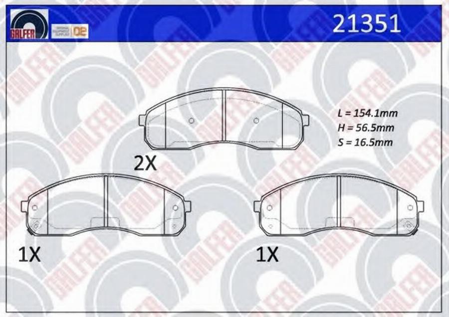 Galfer 21351 - Тормозные колодки, дисковые, комплект avtokuzovplus.com.ua