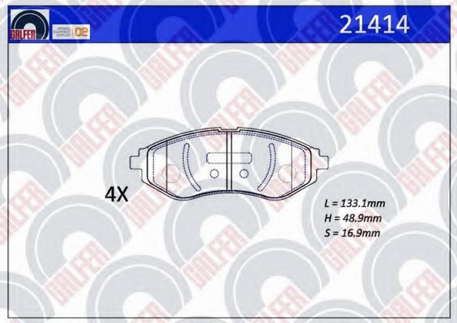 Galfer 21414 - Тормозные колодки, дисковые, комплект avtokuzovplus.com.ua