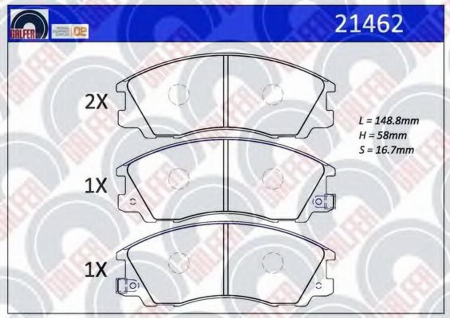 Galfer 21462 - Тормозные колодки, дисковые, комплект autodnr.net