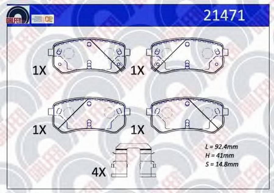 Galfer 21471 - Гальмівні колодки, дискові гальма autocars.com.ua