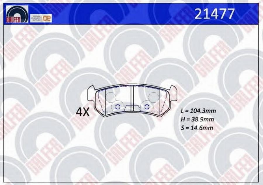 Galfer 21477 - Тормозные колодки, дисковые, комплект avtokuzovplus.com.ua