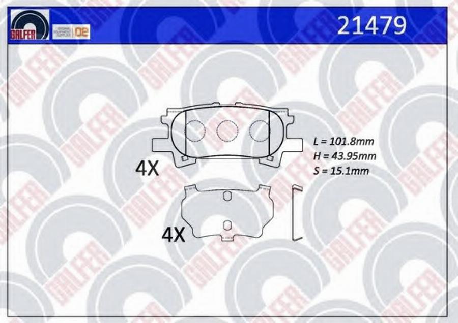 Galfer 21479 - Тормозные колодки, дисковые, комплект avtokuzovplus.com.ua