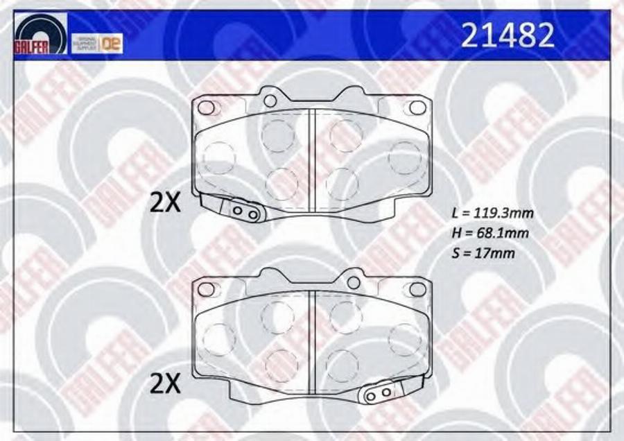 Galfer 21482 - Тормозные колодки, дисковые, комплект avtokuzovplus.com.ua