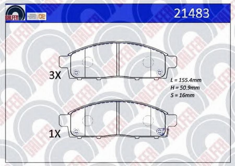 Galfer 21483 - Гальмівні колодки, дискові гальма autocars.com.ua