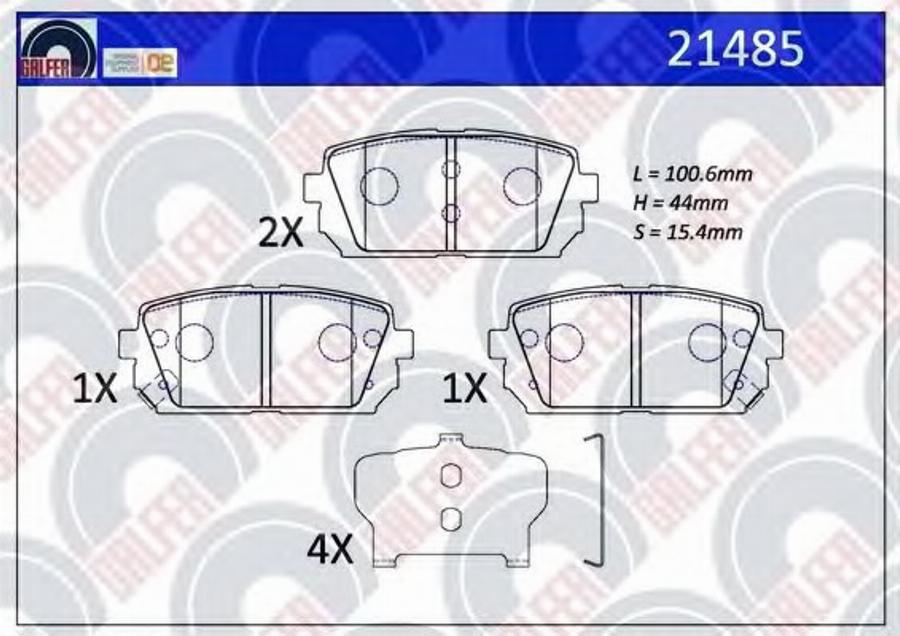 Galfer 21485 - Гальмівні колодки, дискові гальма autocars.com.ua