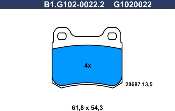 Galfer B1.G102-0022.2 - Тормозные колодки, дисковые, комплект autodnr.net