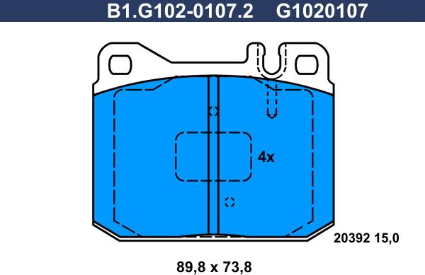 Galfer B1.G102-0107.2 - Гальмівні колодки, дискові гальма autocars.com.ua