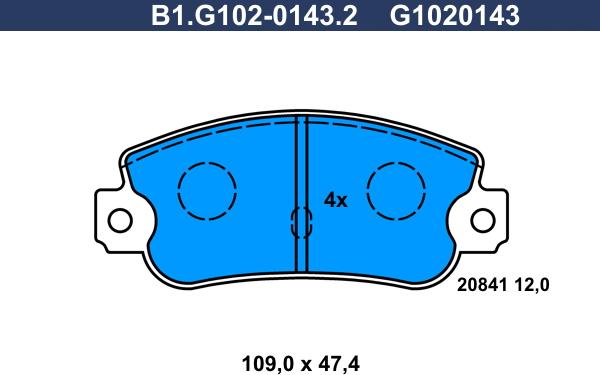 Galfer B1.G102-0143.2 - Тормозные колодки, дисковые, комплект avtokuzovplus.com.ua