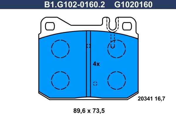 Galfer B1.G102-0160.2 - Тормозные колодки, дисковые, комплект avtokuzovplus.com.ua