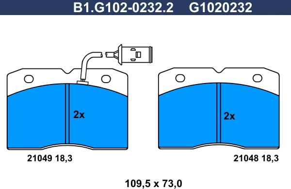 Galfer B1.G102-0232.2 - Тормозные колодки, дисковые, комплект autodnr.net