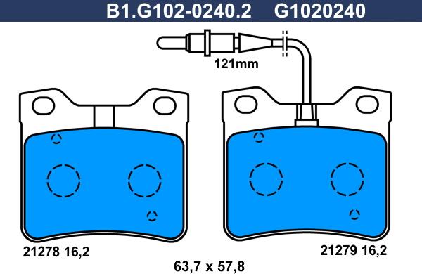 Galfer B1.G102-0240.2 - Гальмівні колодки, дискові гальма autocars.com.ua