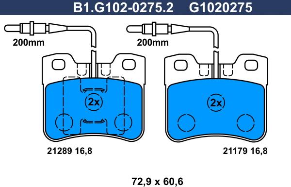 Galfer B1.G102-0275.2 - Гальмівні колодки, дискові гальма autocars.com.ua