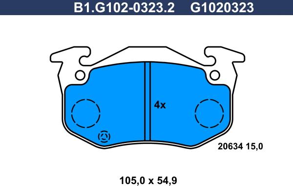 Galfer B1.G102-0323.2 - Гальмівні колодки, дискові гальма autocars.com.ua