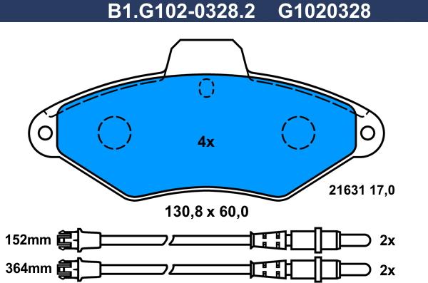Galfer B1.G102-0328.2 - Тормозные колодки, дисковые, комплект autodnr.net