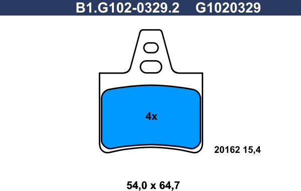 Galfer B1.G102-0329.2 - Гальмівні колодки, дискові гальма autocars.com.ua