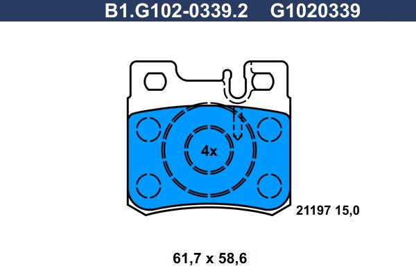 Galfer B1.G102-0339.2 - Тормозные колодки, дисковые, комплект avtokuzovplus.com.ua