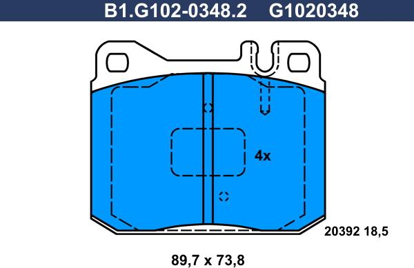 Galfer B1.G102-0348.2 - Тормозные колодки, дисковые, комплект avtokuzovplus.com.ua