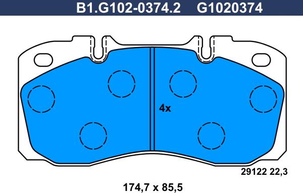 Galfer B1.G102-0374.2 - Тормозные колодки, дисковые, комплект autodnr.net