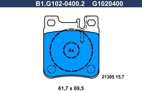Galfer B1.G102-0400.2 - Тормозные колодки, дисковые, комплект avtokuzovplus.com.ua