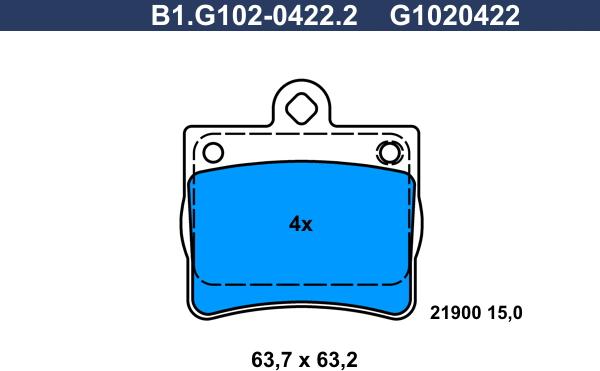 Galfer B1.G102-0422.2 - Тормозные колодки, дисковые, комплект autodnr.net
