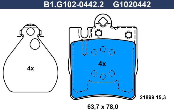 Galfer B1.G102-0442.2 - Тормозные колодки, дисковые, комплект avtokuzovplus.com.ua