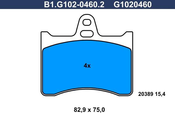 Galfer B1.G102-0460.2 - Тормозные колодки, дисковые, комплект avtokuzovplus.com.ua