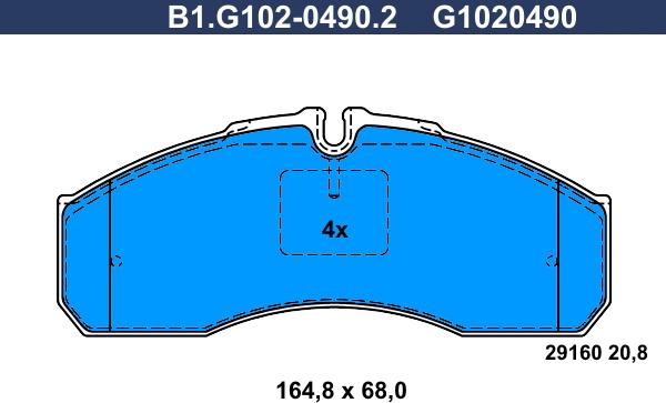 Galfer B1.G102-0490.2 - Гальмівні колодки, дискові гальма autocars.com.ua