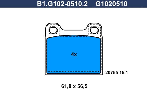 Galfer B1.G102-0510.2 - Тормозные колодки, дисковые, комплект avtokuzovplus.com.ua