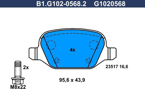 Galfer B1.G102-0568.2 - Гальмівні колодки, дискові гальма autocars.com.ua