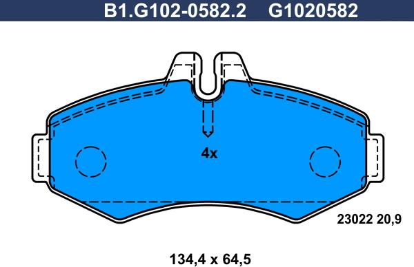 Galfer B1.G102-0582.2 - Тормозные колодки, дисковые, комплект avtokuzovplus.com.ua