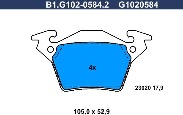 Galfer B1.G102-0584.2 - Гальмівні колодки, дискові гальма autocars.com.ua