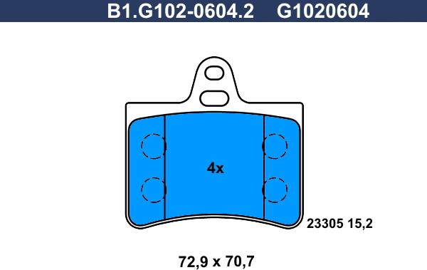 Galfer B1.G102-0604.2 - Гальмівні колодки, дискові гальма autocars.com.ua