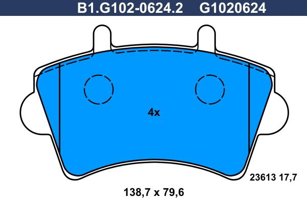 Galfer B1.G102-0624.2 - Гальмівні колодки, дискові гальма autocars.com.ua