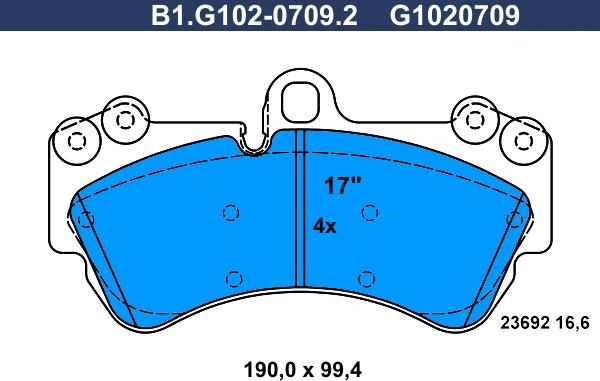 Galfer B1.G102-0709.2 - Гальмівні колодки, дискові гальма autocars.com.ua